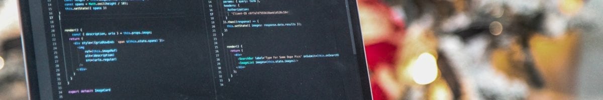 software development represented by computer with code