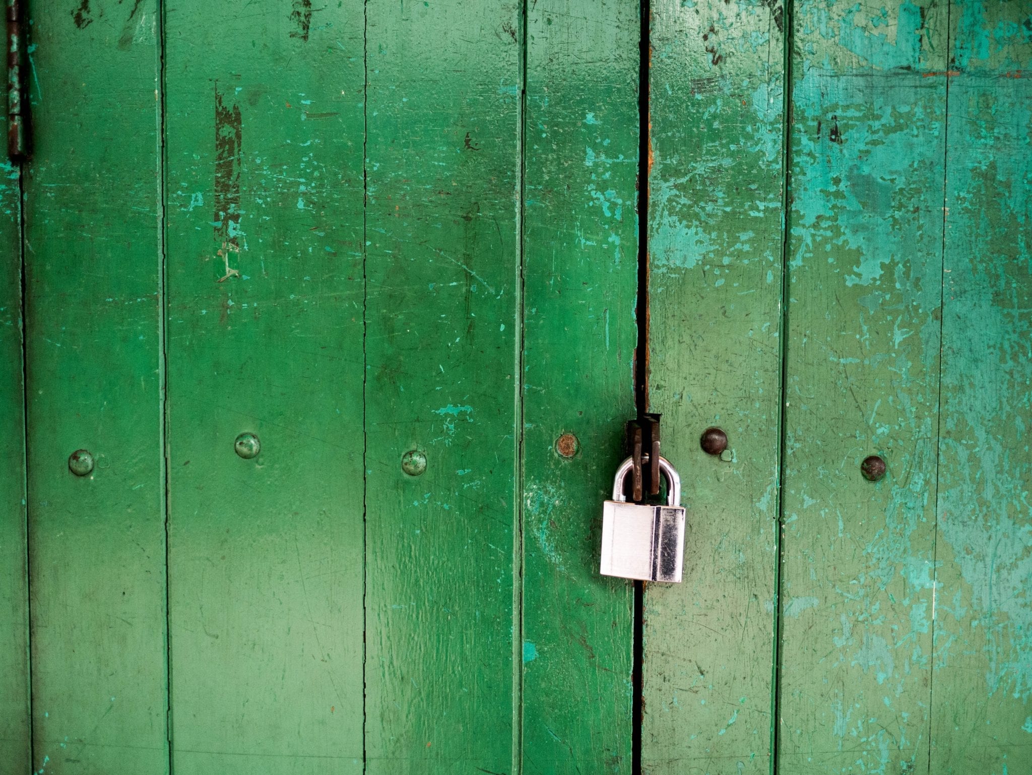 "brute force attack" represented by padlocked green door