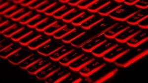 security breaches represented by red keyboard