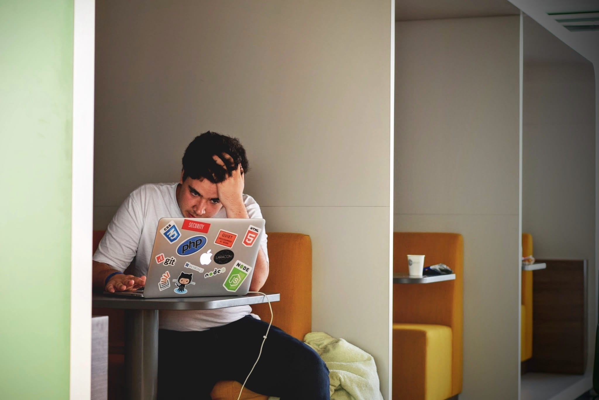 software testers represented by guy stressed at computer