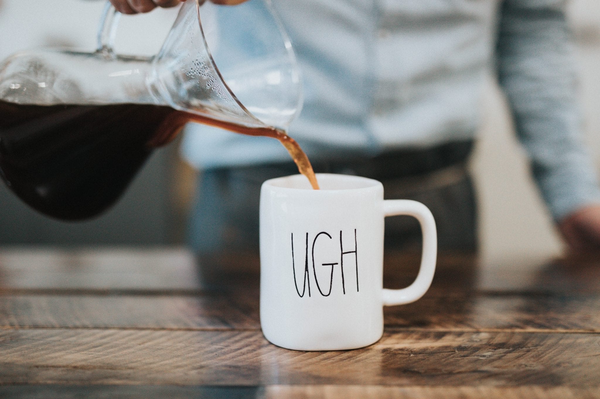 software quality failure represented by "ugh" coffee mug