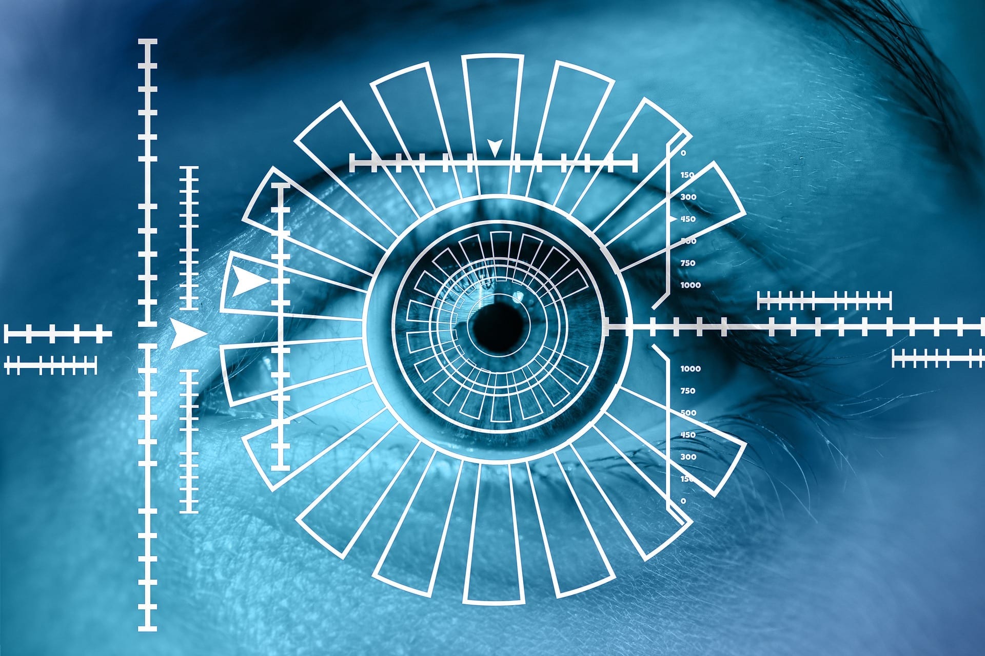 Biometric Authentication represented by iris scan image