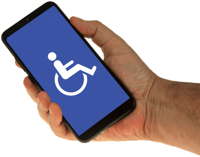 img - smartphone-hand-white-background-handicap-symbol-displayed-screen