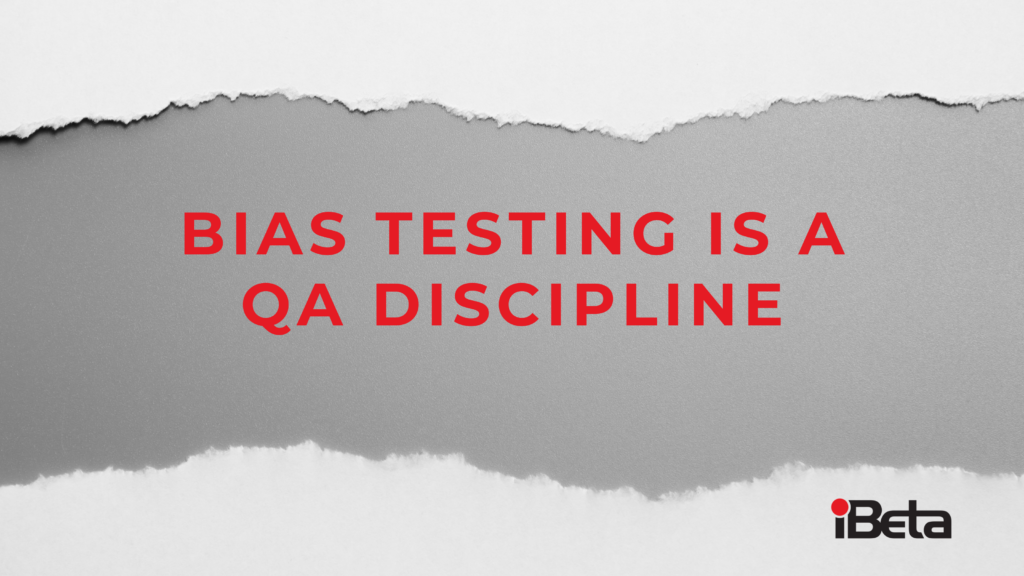 Structured workflow graphic representing independent demographic bias testing, including controlled environments, repeatable methods, and documented results.