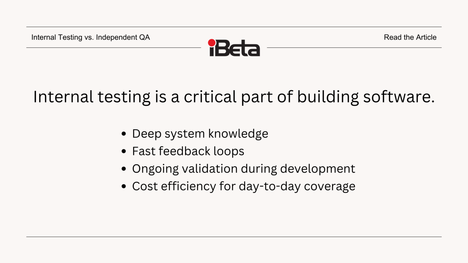Internal Testing vs. Independent QA: Where Confidence Breaks Down - iBeta